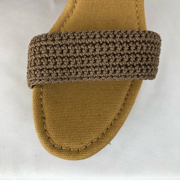 The Sak Wedge Sandal Cork Sz 8.5 Pink Aztec Embroidery Strap Crochet - Picture 10 of 12